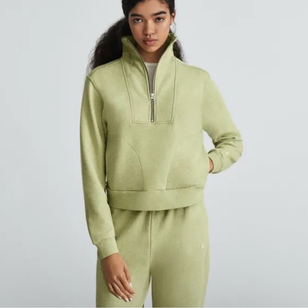 Everlane 🍐 Track Half-Zip Heathered Pear